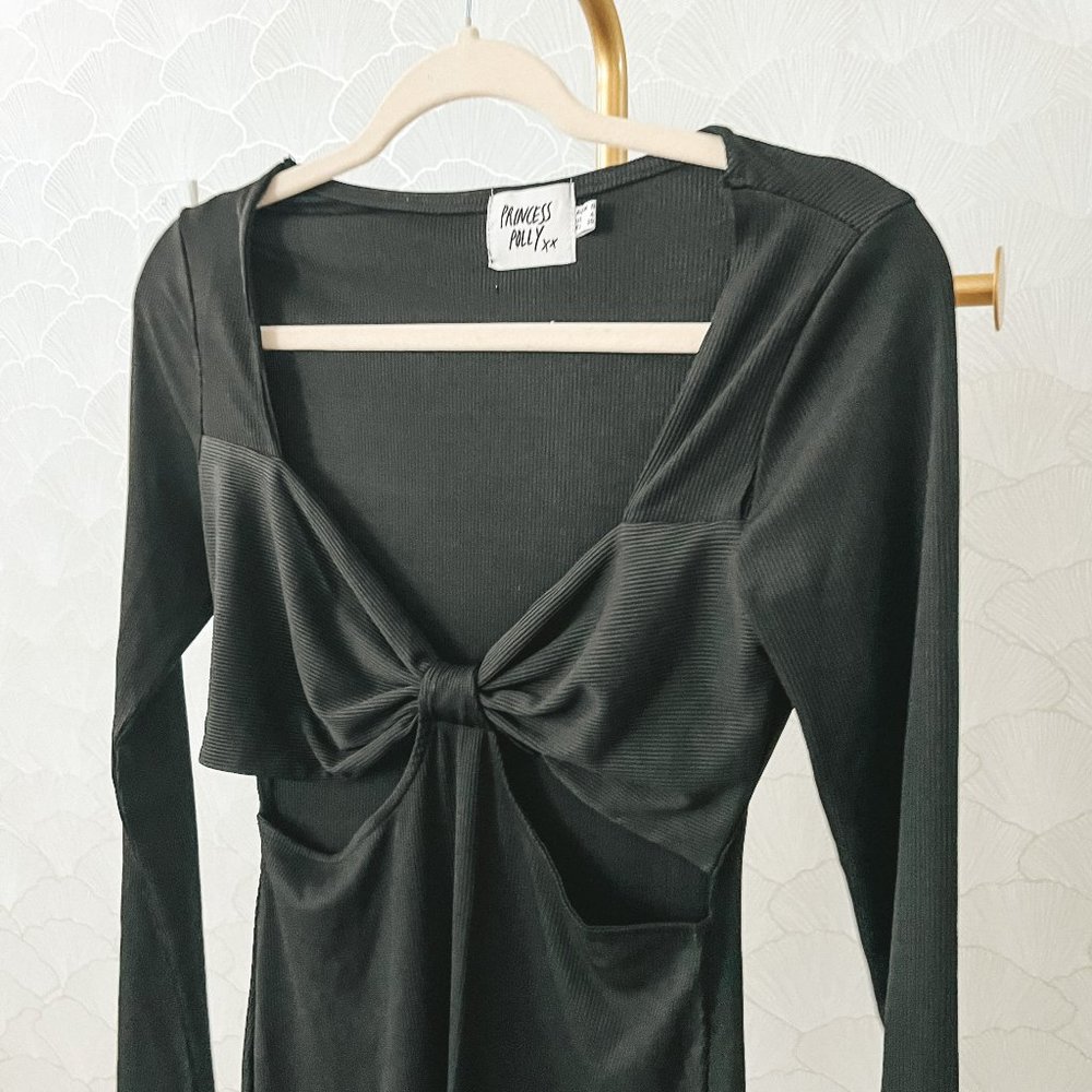 Princess Polly Black Long sleeve Mini Dress